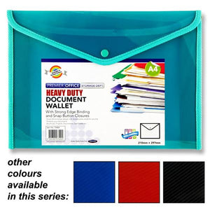 Premier Office A4 Button Document Wallet Folder