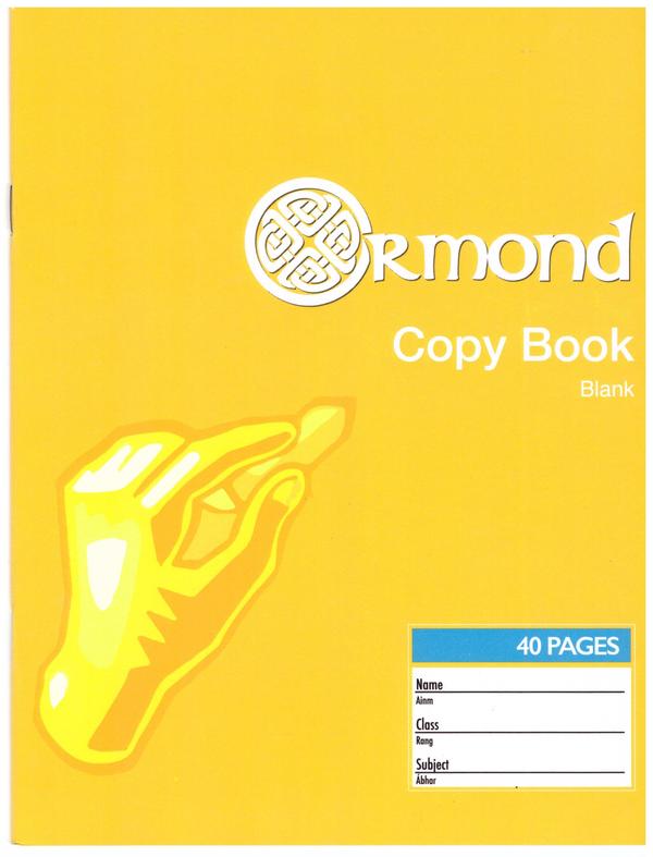 Ormond 40pg Blank Copy Book