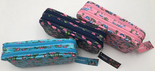 DOUBLE PENCIL CASE FLOWERS
