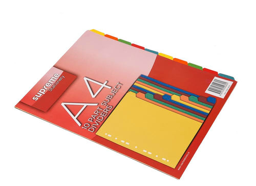 SUBJECT DIVIDERS 10 PART